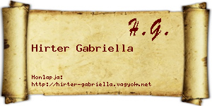 Hirter Gabriella névjegykártya